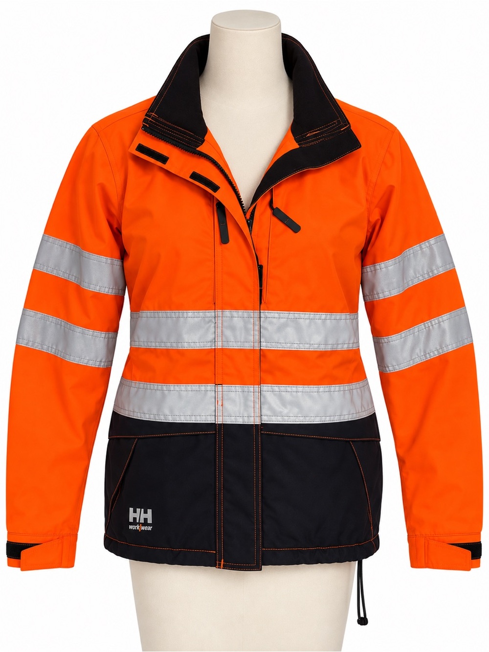 Helly Hansen Orange and Black High-Visibility Rain Jacket